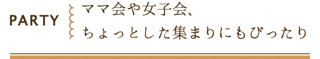 PARTY ママ会や女子会、ちょっとした集まりにもぴったり